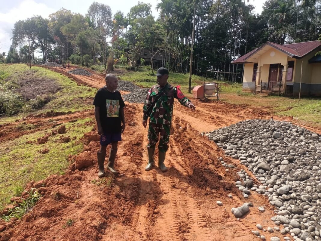Distribusi Sirtu Dikebut, TMMD Kodim 1711/BVD Pacu Pembangunan Jalan di Boven Digoel