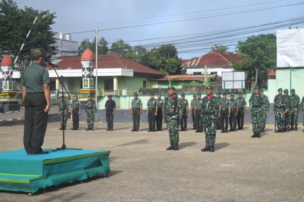 Meningkatkan Soliditas Prajurit, Kodim 1621/TTS Laksanakan Upacara Rutin Hari Senin