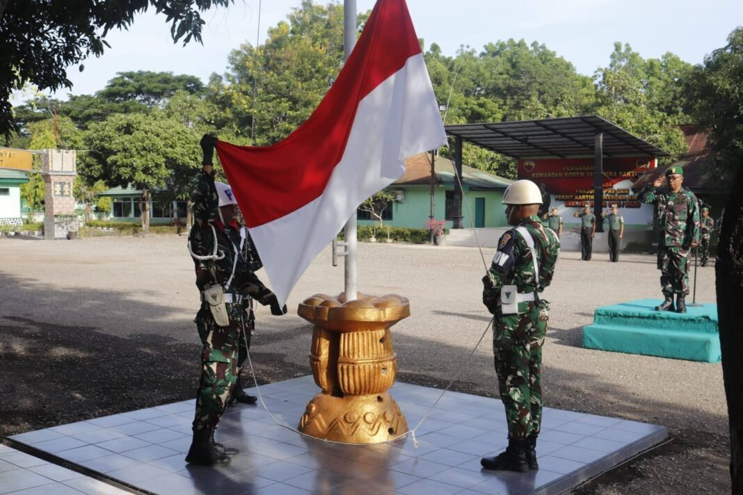 Kodim 1605/Belu Gelar Upacara Bendera Hari Senin Minggu Terakhir Di Bulan November