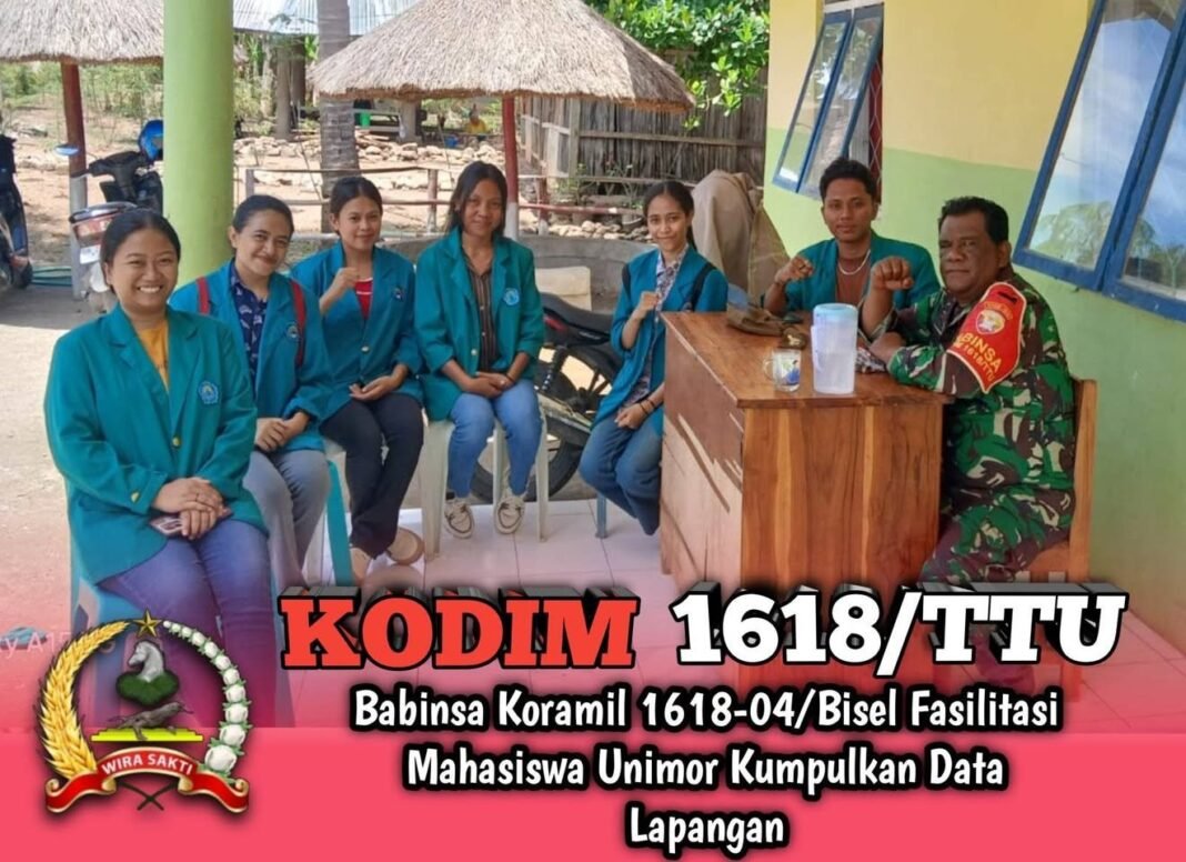 Babinsa Koramil 1618-04/Bisel Fasilitasi Mahasiswa Unimor Kumpulkan Data Lapangan
