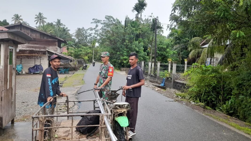 Babinsa Koramil Teunom Imbau Petani Sawit Jaga Keselamatan Saat Panen