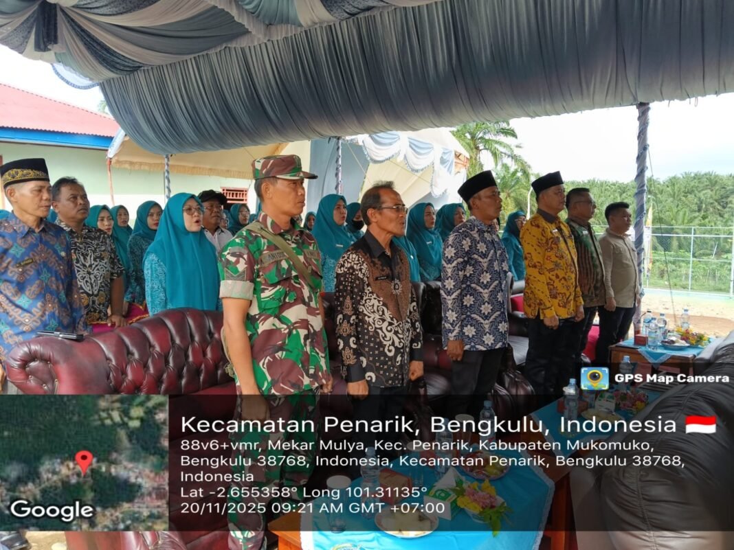 Kodim 0428/MukoMuko, Menghadiri Kunjungan Supervisi Tim PKK Provinsi Bengkulu, di Desa Mekar Mulya Kec. Penarik MukoMuko.