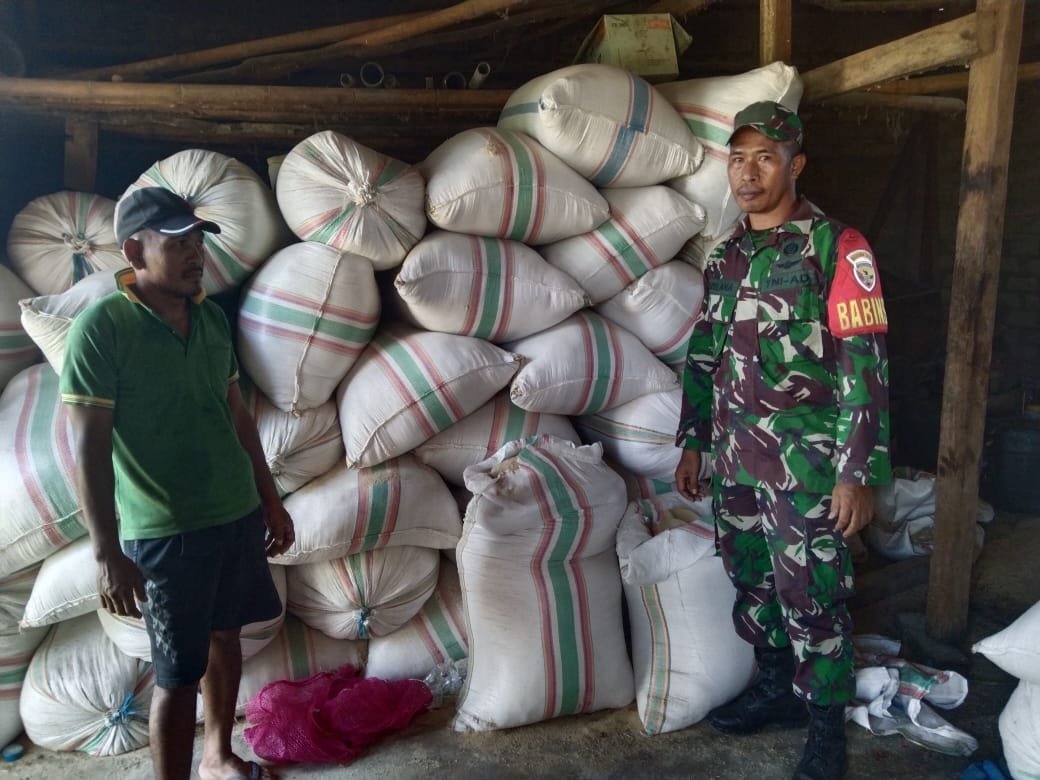 Babinsa Koramil 1612-02/Reok: Kawal Stok Beras, Jalin Silaturahmi Hangat di Desa Salama
