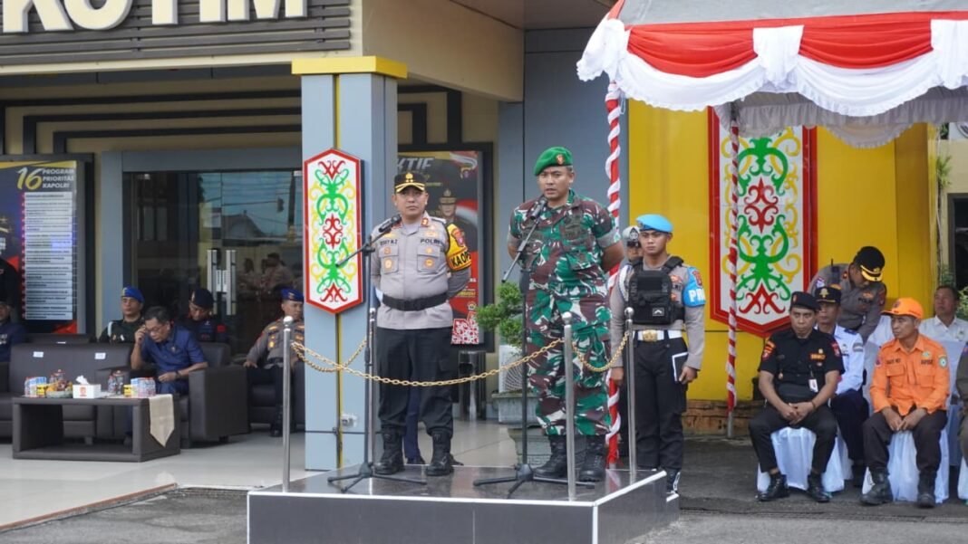 Pengamanan Natal dan Tahun Baru 2026, Kodim 1015/Sampit Bersinergi dengan Polres Kotim