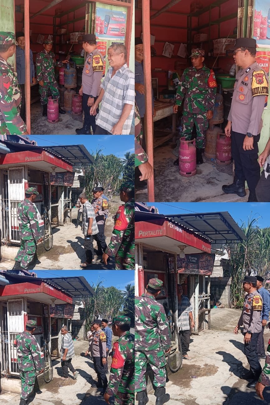 Koramil 0105-10/Woyla Barat Bersama Muspika Sidak Pangkalan Gas Elpiji dan Pertalite Pasca Banjir
