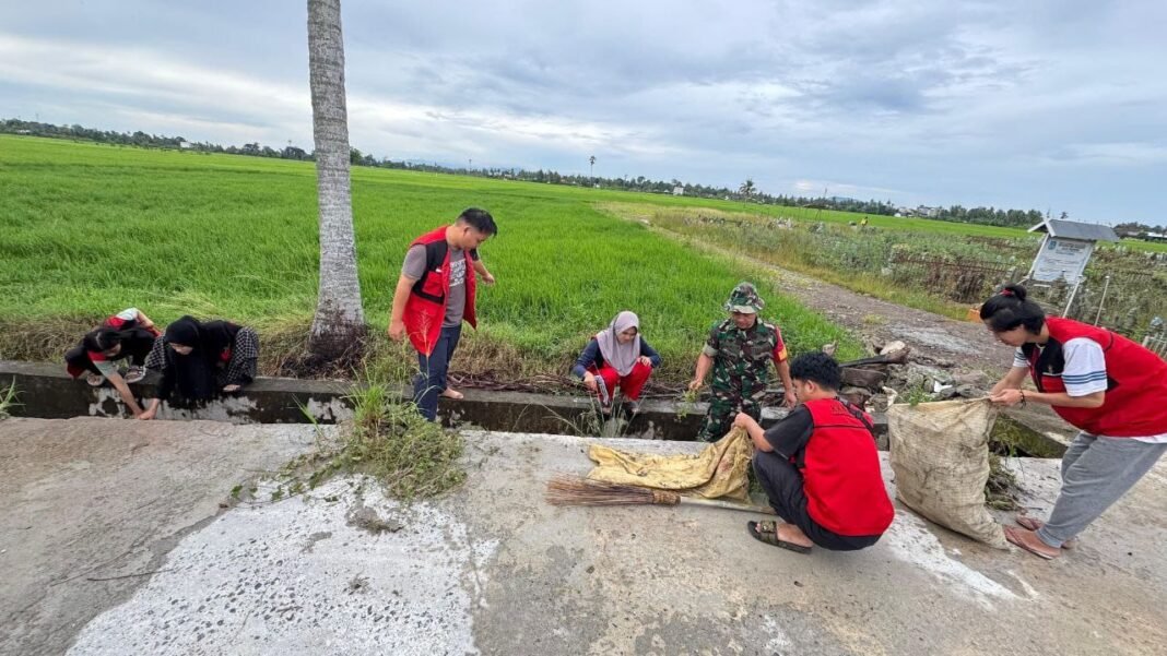 Sinergi TNI dan Mahasiswa Ciptakan Lingkungan Bersih di Desa Passeno