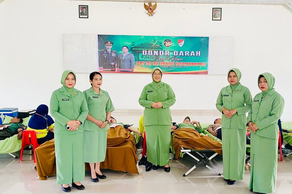 Kepedulian Sosial Kodim 1420/Sidrap: Donor Darah untuk Rayakan HUT Korem 141