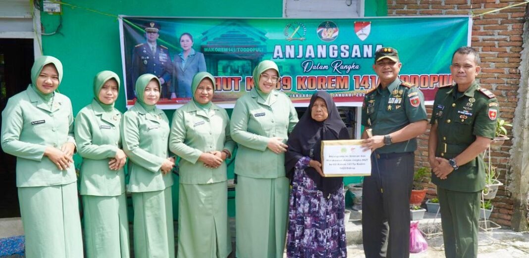 Kodim Sidrap Rayakan HUT Korem 141 dengan Anjangsana untuk Warakawuri