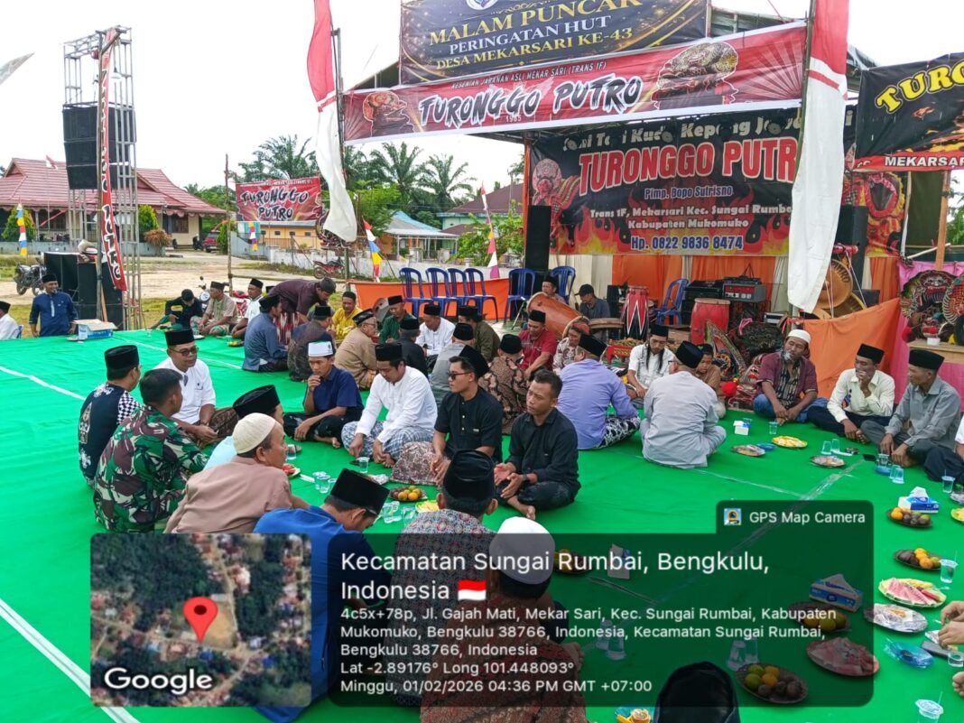 Rayakan Hari Jadi ke-43, Kodim 0428/MukoMuko Ajak Warga Mekar Sari Bersatu