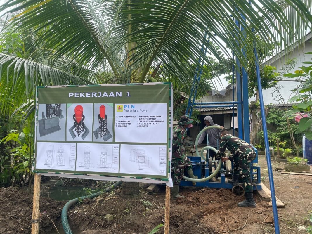 TMMD Mulai Pengerjaan Setting Alat Bor di Desa Gunung Sari