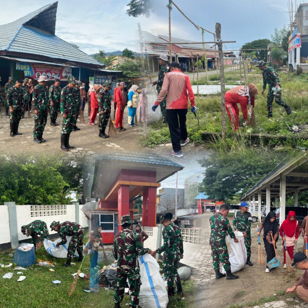 Kolaborasi TNI dan Masyarakat Bersihkan Pasar Todoha Mappacing untuk Wujudkan Lingkungan Bebas Sampah