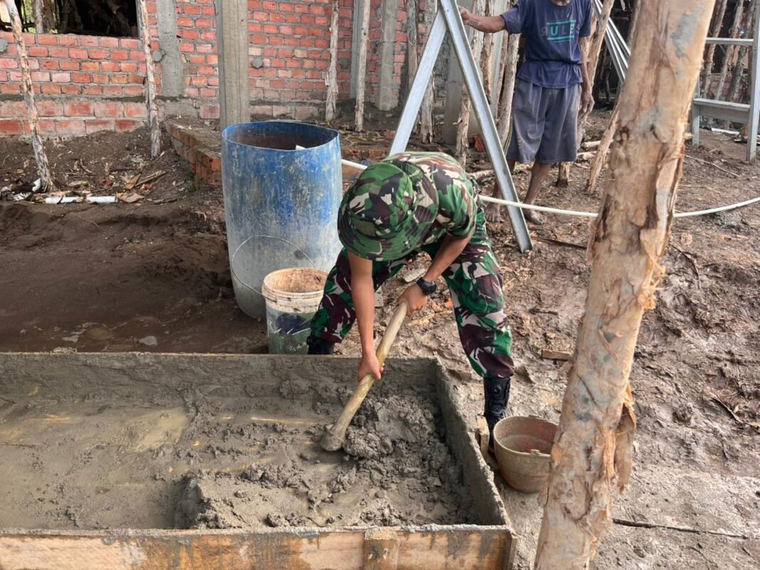 Sinergi Satgas TMMD 127 dan Masyarakat dalam Pembangunan Masjid Jami Darussalam