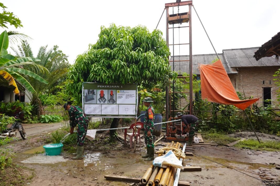 TMMD Kodim 0421/LS Laksanakan Uji Coba Aliran Air di Desa Kubu Batu