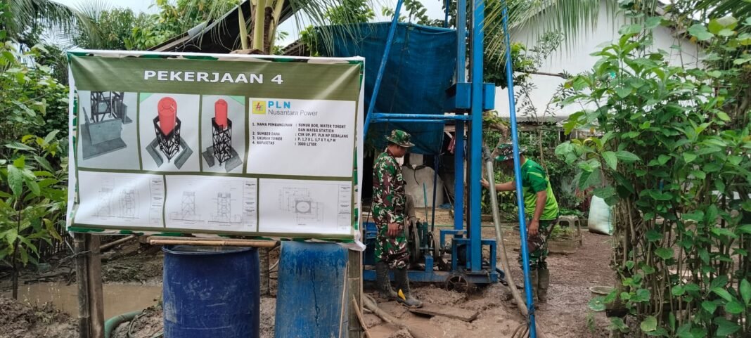 TMMD Kodim 0421/LS Terus Lanjutkan Pengeboran Sumur Bor di Desa Gunung Sari hingga 50 Meter