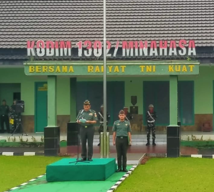 Ritual Nasional 17 Agustus Kodim 1302/Minahasa: Memperkuat Kesatuan dan Profesionalisme Prajurit