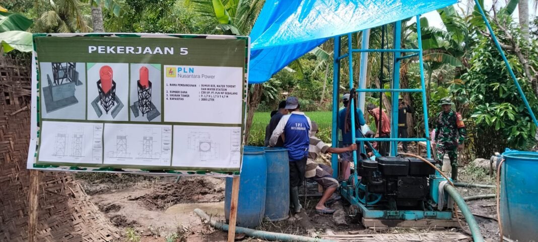 TMMD Kodim 0421/LS Selenggarakan Pengeboran Sumur Bor di Desa Kota Jawa dengan Kedalaman 50 Meter