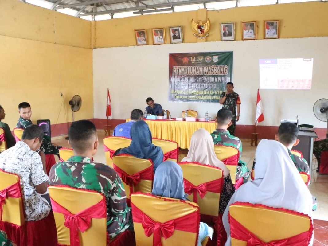 Anggota Satgas TMMD 127 Gelar Penyuluhan Wawasan Kebangsaan di Desa Wonosari