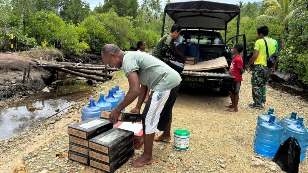Semangat Tak Kenal Henti, TMMD 127 Tingkatkan Kualitas Talud Jembatan di Poasia