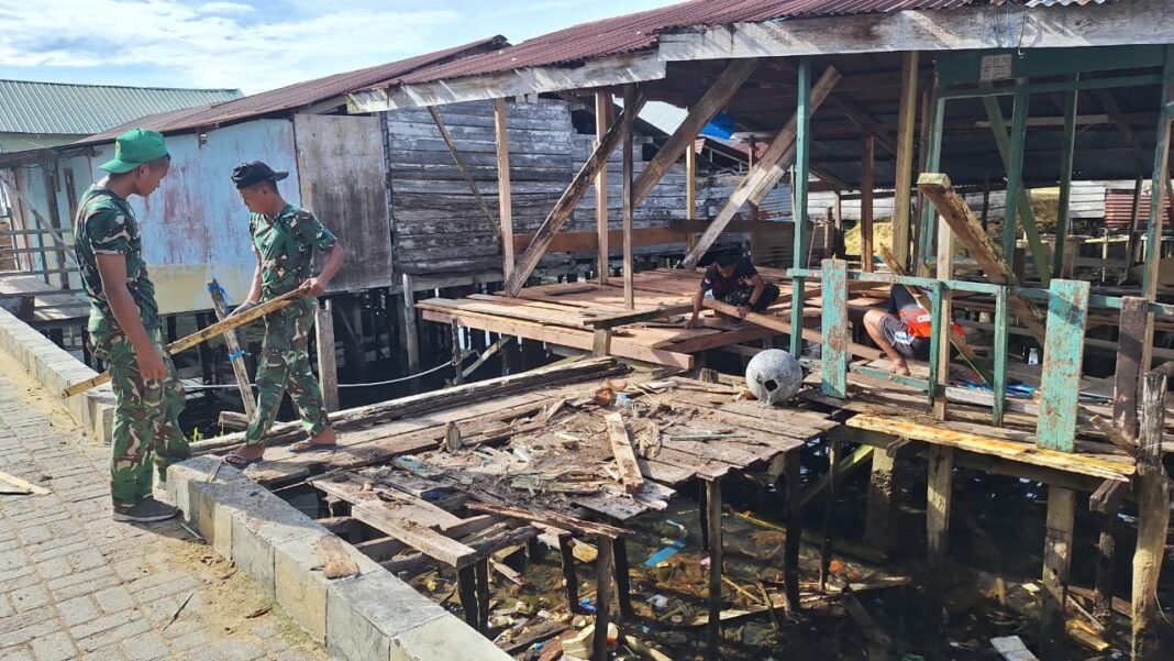 Kodim 1417/Kendari Laksanakan Peremajaan Hunian Pesisir Melalui TMMD 127