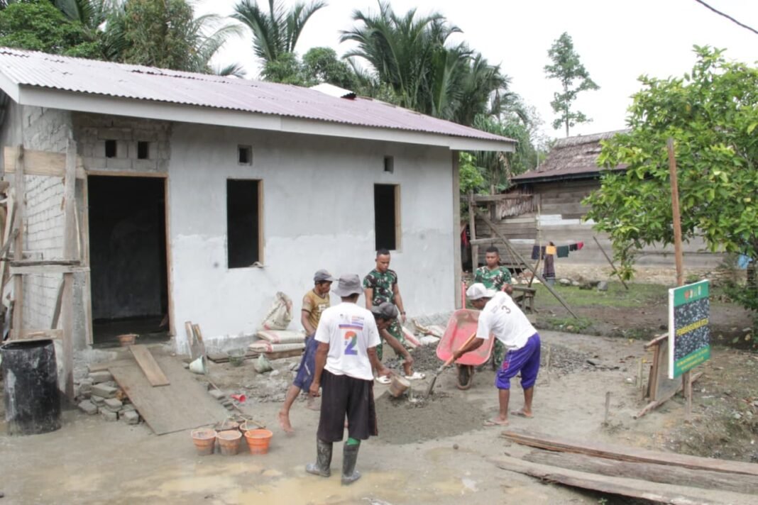 Kodim 1305/Buol Tolitoli Lanjutkan Pembangunan RTLH di Dusun Ogomolobu