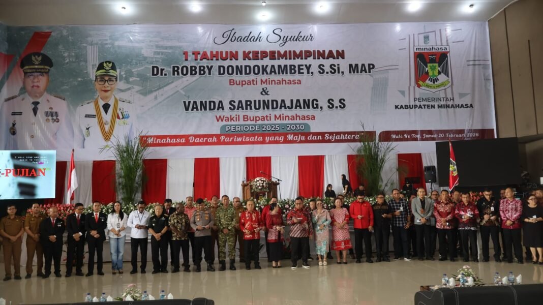 Memperingati Satu Tahun Kepemimpinan, Bupati Minahasa Dijamu dalam Ibadah Syukur