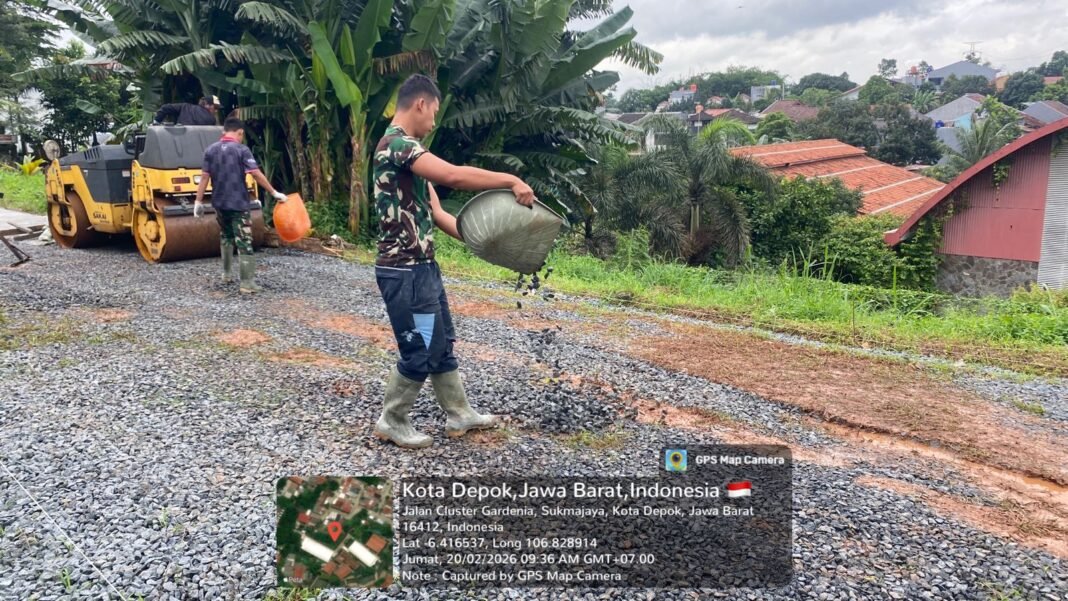Progres Mengerjakan Jalan di Gardenia Capai 48 Persen, Satgas TMMD Ke-127 Kodim 0508/Depok Terus Berupaya