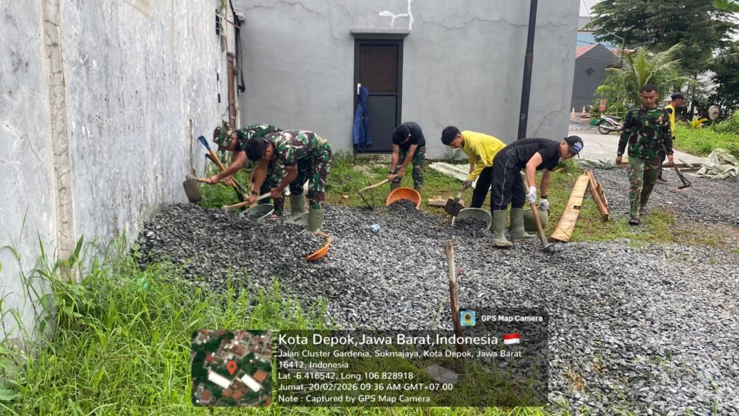 TMMD Ke-127 Kodim 0508/Depok Fokus pada Pembangunan Jalan Permanen untuk Warga