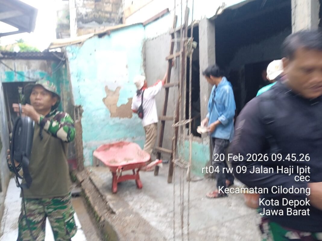 Satgas TMMD Ke-127 Kodim 0508/Depok Percepat Pembangunan RTLH untuk Bapak Ujang