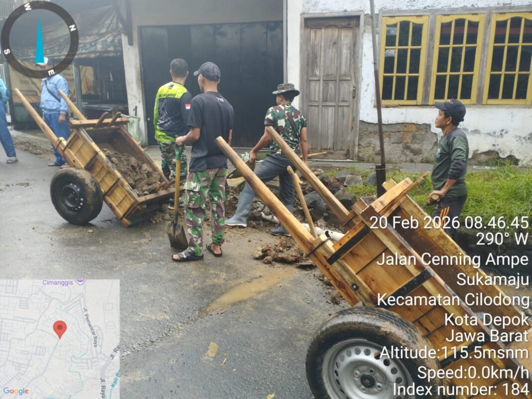 Kodim 0508/Depok Percepat Pembangunan Drainase Demi Antisipasi Genangan