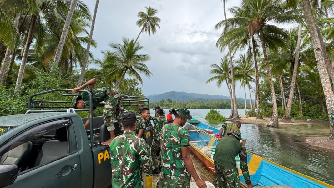 Kodim 1804/Kaimana Percepat Pembangunan TMMD 127 dengan Transportasi Laut