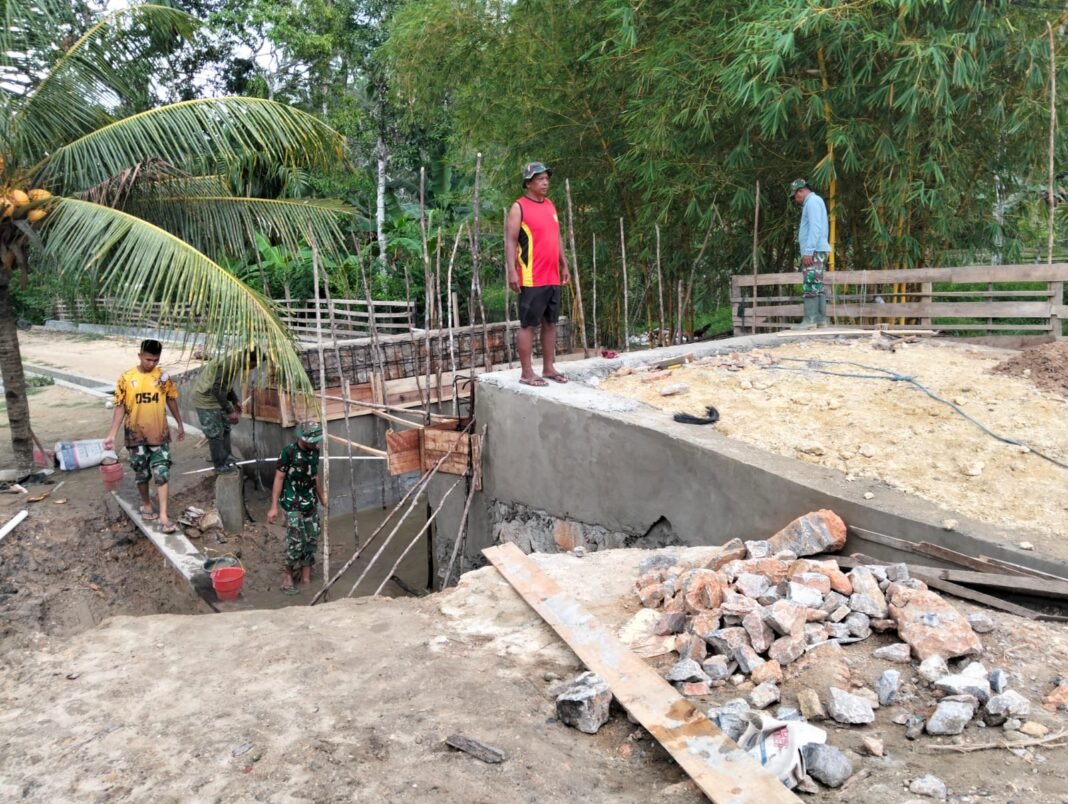 Pemastian Mutu, Satgas TMMD 127 Kendari Fokus pada Pengecoran Jembatan Sambuli