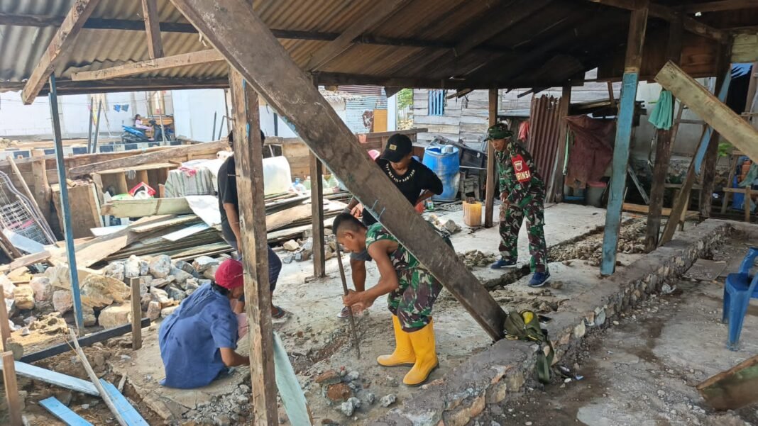 Satgas TMMD 127 Teruskan Pembangunan RTLH di Hari Libur