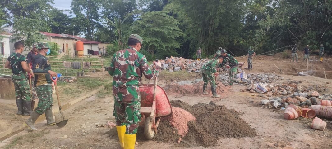 Percepatan Pembangunan Talud Dalam Program TMMD 127 oleh Satgas TNI