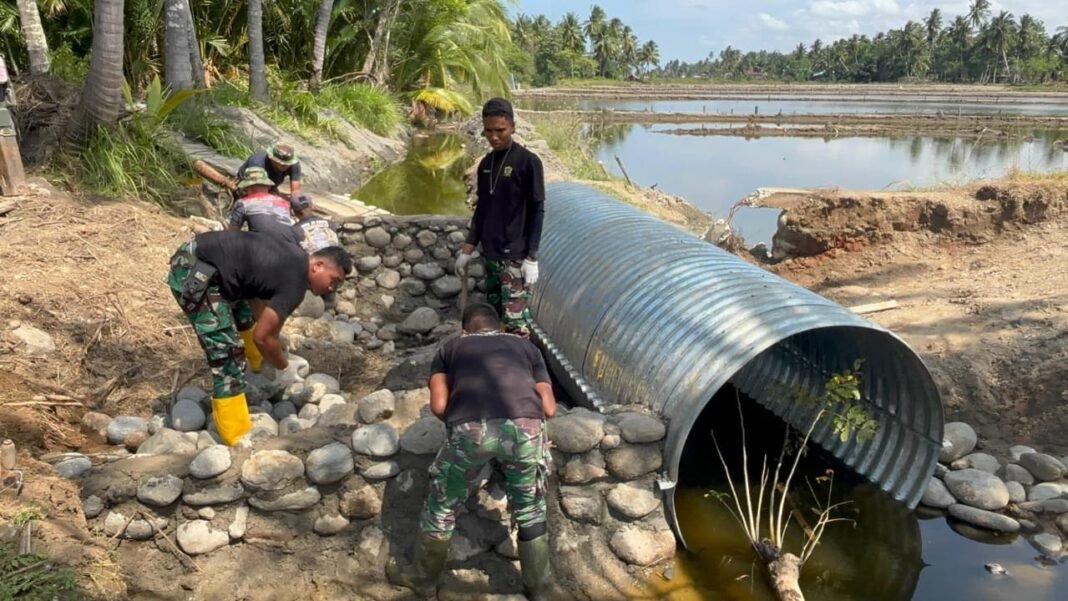 TNI Percepat Pembangunan Jembatan Aramco untuk Pemulihan Akses di Dewantara