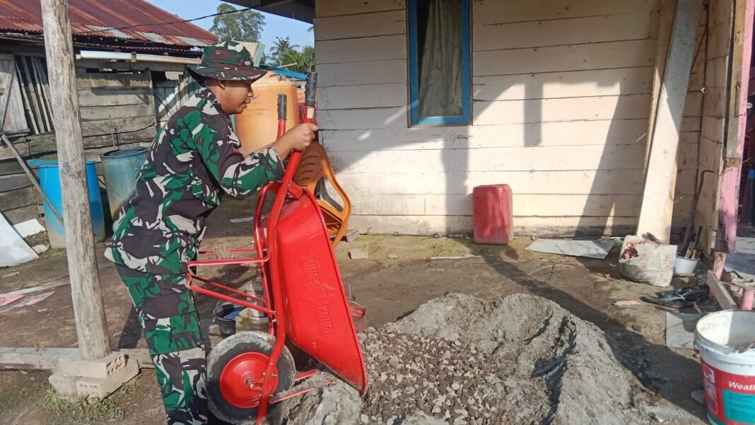 Satgas TMMD 127 Kodim 0430/BA Percepat Pembangunan RTLH di Desa Wonosari