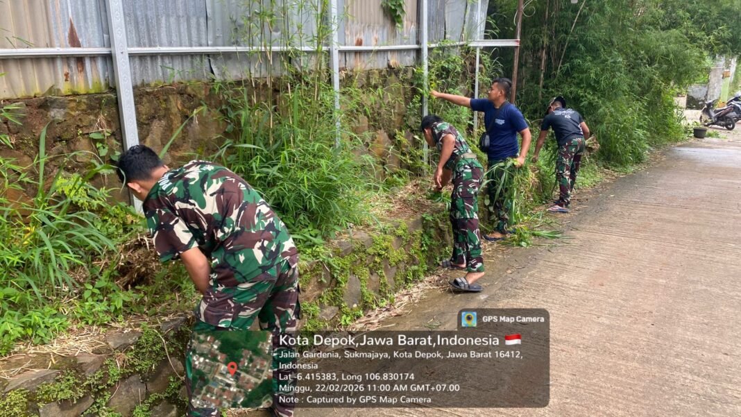 Kodim 0508/Depok Gelar Karya Bhakti Pembersihan Lingkungan dalam TMMD Ke-127