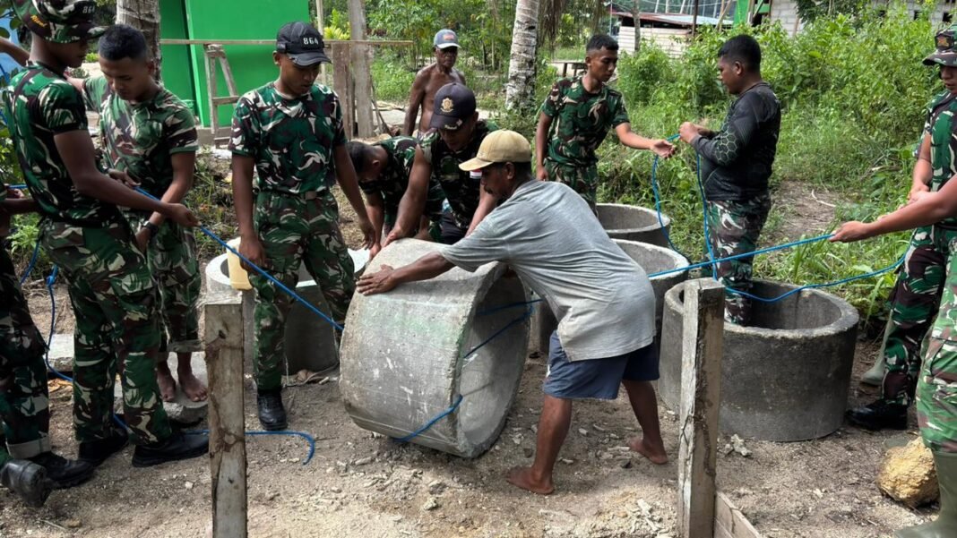 TMMD 127 Kodim 1804/Kaimana Tingkatkan Infrastruktur Sumur di Kampung Sisir