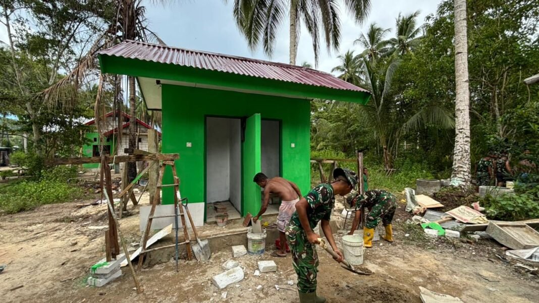 Progres Pembangunan MCK TMMD 127 Kodim 1804/Kaimana Raih 56 Persen, Pemasangan Tegel Dipercepat