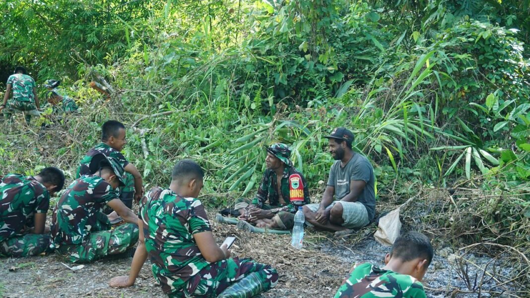 Satgas TMMD 127 Kodim 1804/Kaimana Percepat Pembukaan Jalan 400 Meter di Kampung Marsi dengan Progres 81 Persen