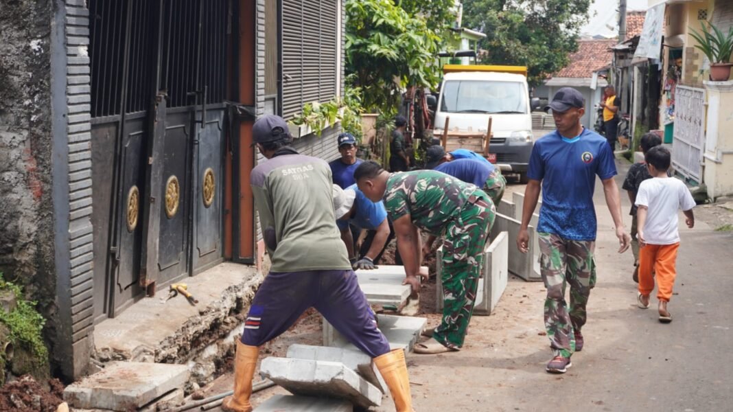 Pembangunan Drainase TMMD Ke-127 Kodim 0508/Depok Capai 64 Persen