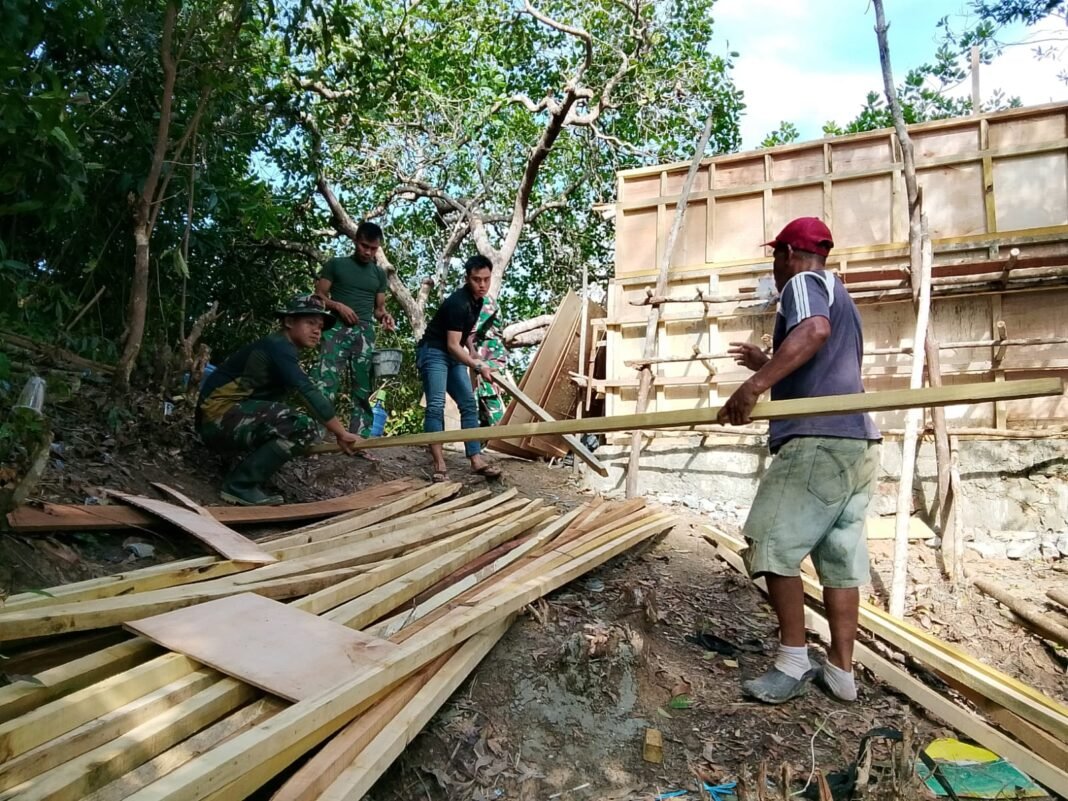 Satgas TMMD 127 Bangun Bak Penampungan Air Bersih di Sambuli