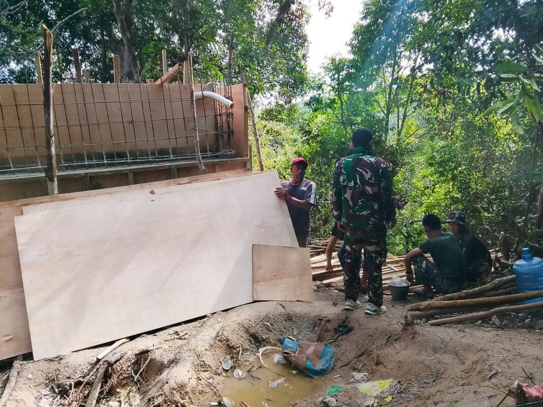 Satgas TMMD 127 Kendari Mulai Pengecoran Bak Penampungan Air Bersih