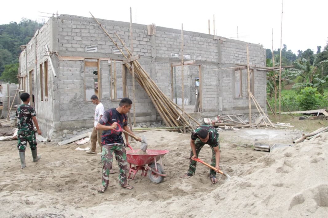 Satgas TMMD 127 Kodim 1305/Buol Tolitoli Teruskan Pembangunan Masjid di Dusun Ogomolobu