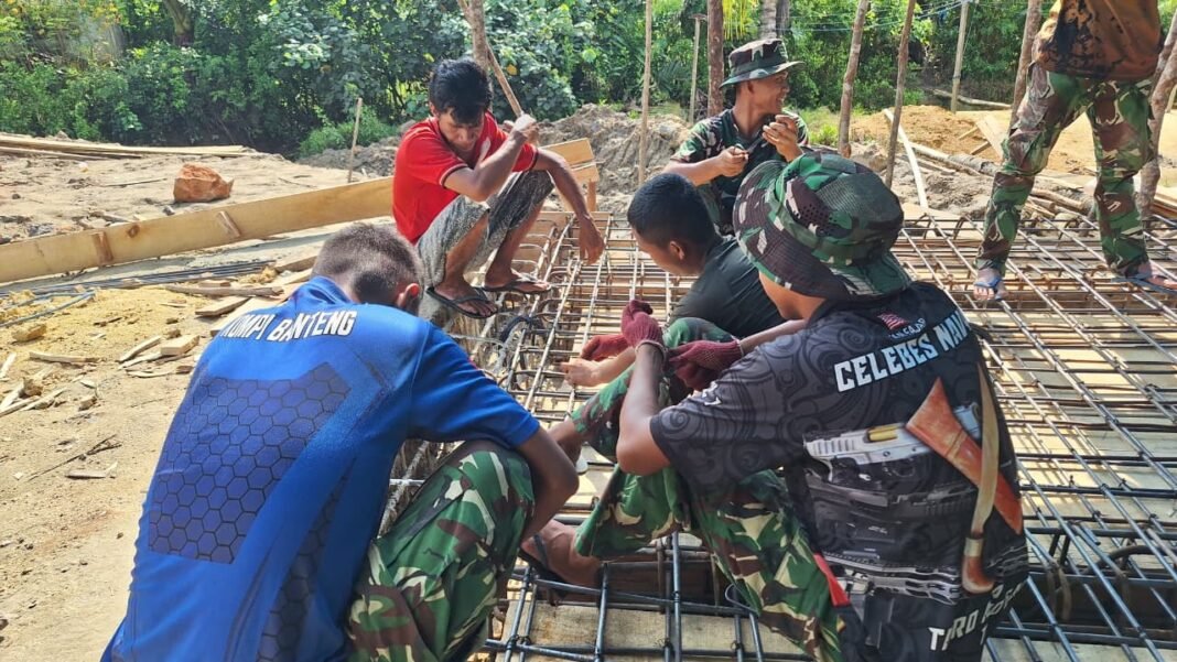 Kerja Sama Tanpa Henti, Satgas TMMD 127 Kendari Percepat Perakitan Jembatan