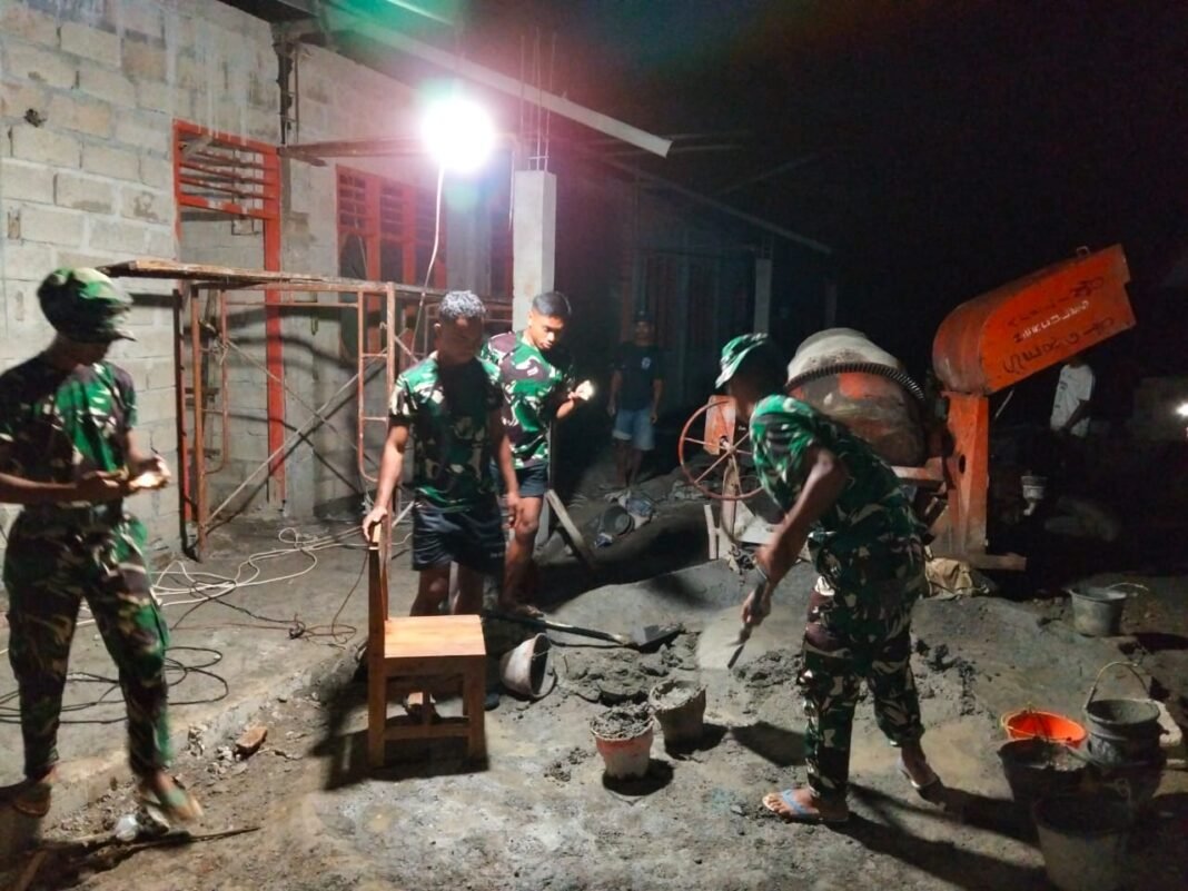 Dedikasi Tinggi Satgas TMMD dan Warga Sunkaen dalam Membangun Pendidikan