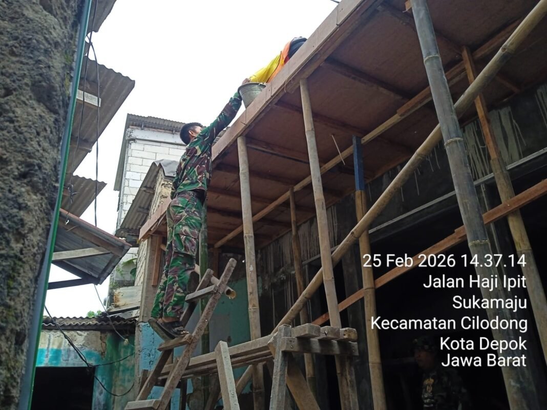 Pembangunan RTLH Ibu Murdiana Capai 64 Persen, Satgas TMMD Ke-127 Kodim 0508/Depok Utamakan Kualitas