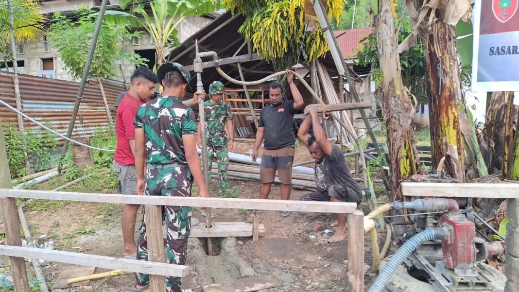 Sinergi TNI dan Warga dalam Pengeboran Sumur Air Bersih di Kendari
