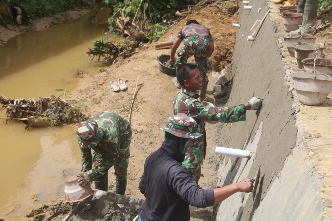 Satgas TMMD ke-127 Percepat Penyelesaian Talud di Kendari