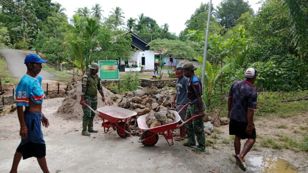 TMMD 127 Kodim 1804/Kaimana Percepat Pembangunan Jembatan, Pondasi Sudah Mencapai 29 Persen