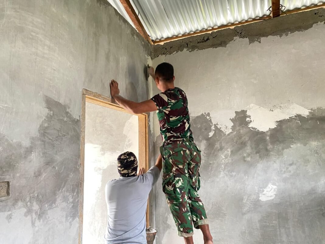 Kodim 1305/Buol Tolitoli Lanjutkan Pembangunan RTLH di Desa Oyom